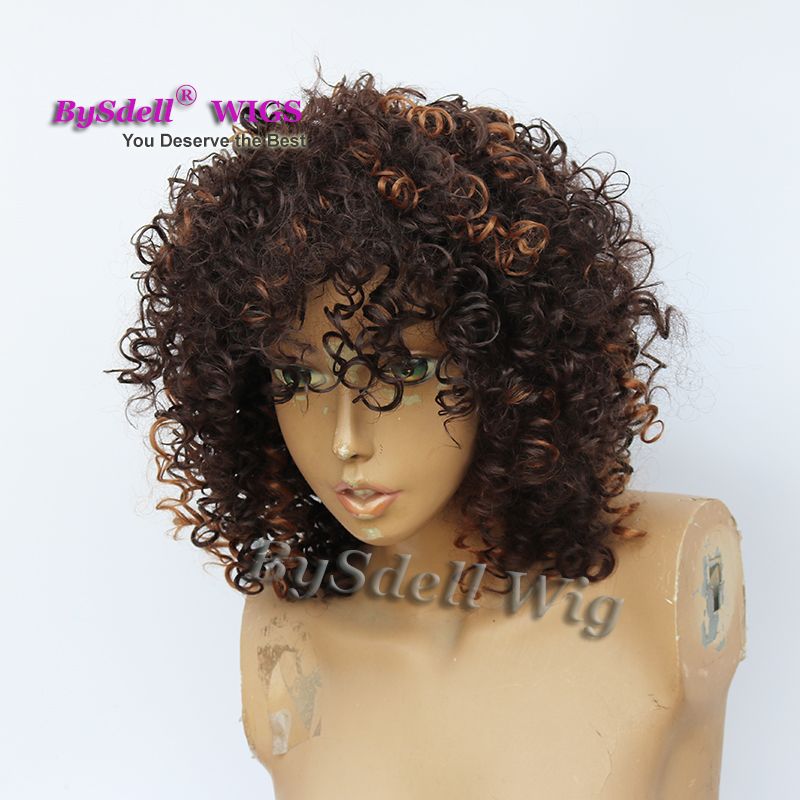 New Arrival Synthetic Short Hair Wig Mixed Brown And Blonde Color