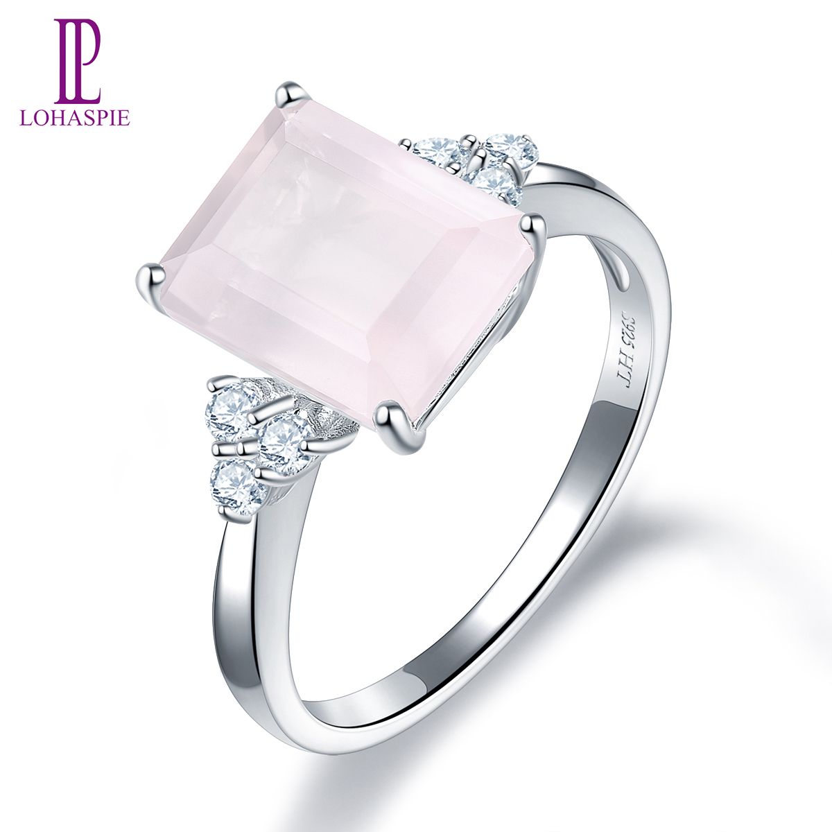 Anillo de Oro Rosa, Cuarzo rosa, Diamantes y Perla. - Ocarat