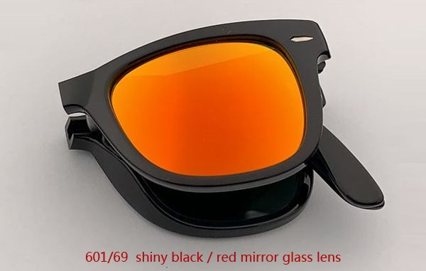 Lente de espelho preto / vermelho brilhante 601/69