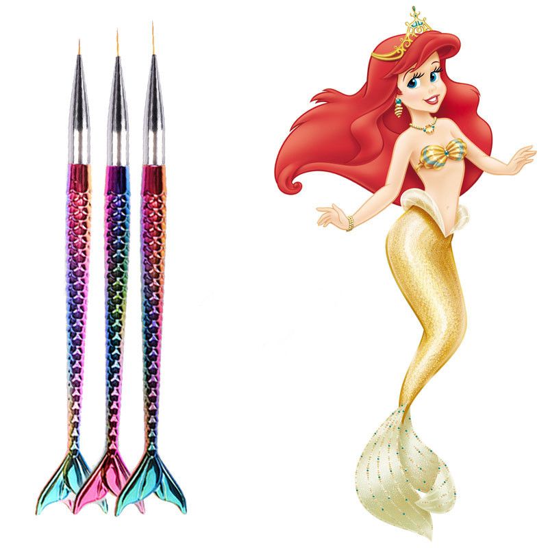 Acheter Set Poignée De Sirène Pinceau à Ongles Ongles Doublure Peinture Dessin Stylo De Fleur Dégradé Gel Uv Acrylique Manucure Ongles De 242 Du