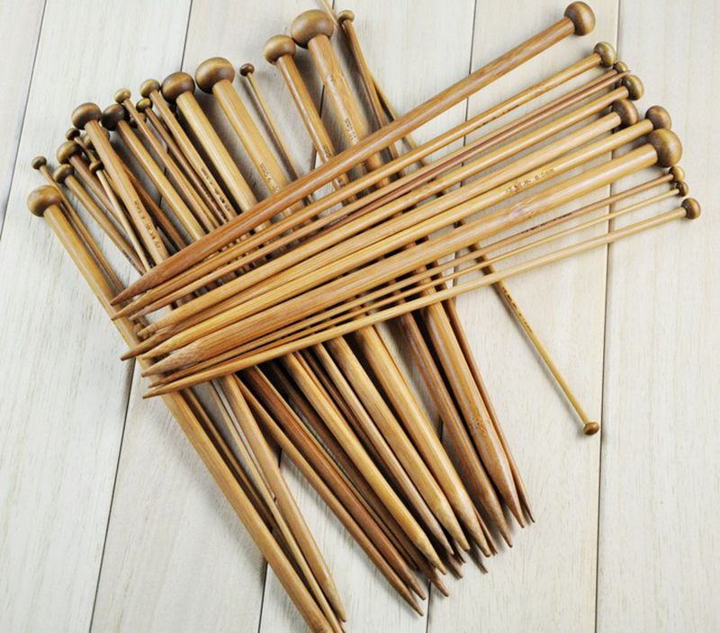 18PCS Juego de agujas de tejer de bamb/ú de pl/ástico Herramienta de tejido de agujas de tejer de madera circular