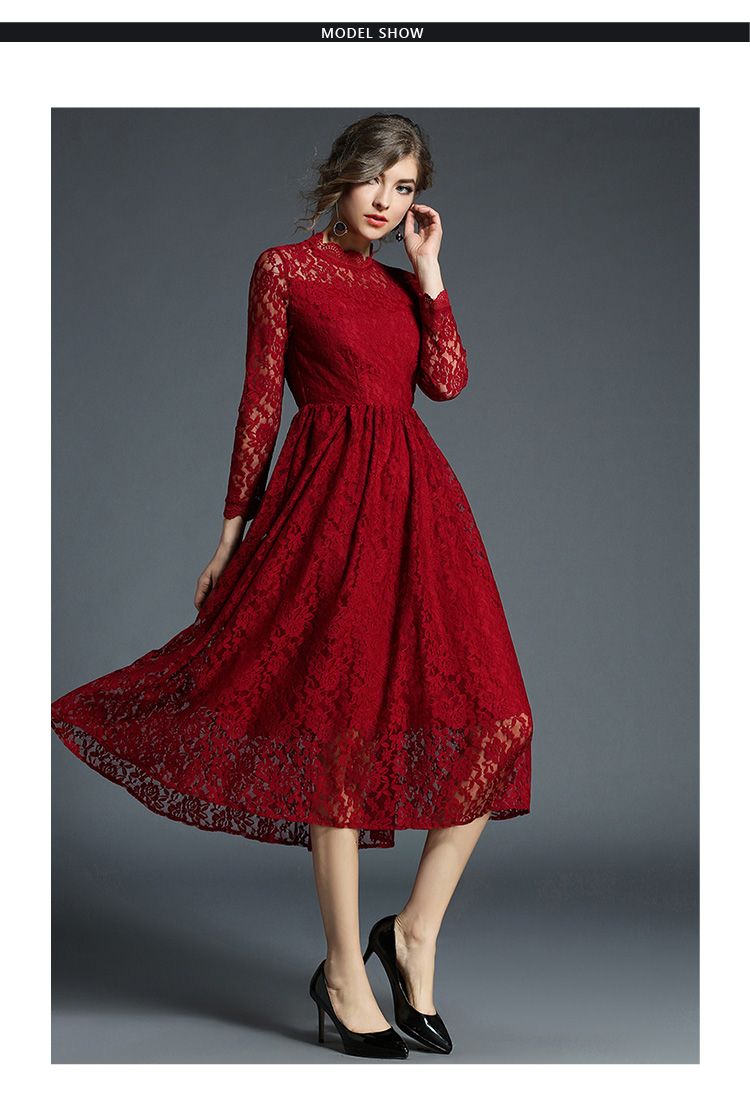 Burgundy ladies dress