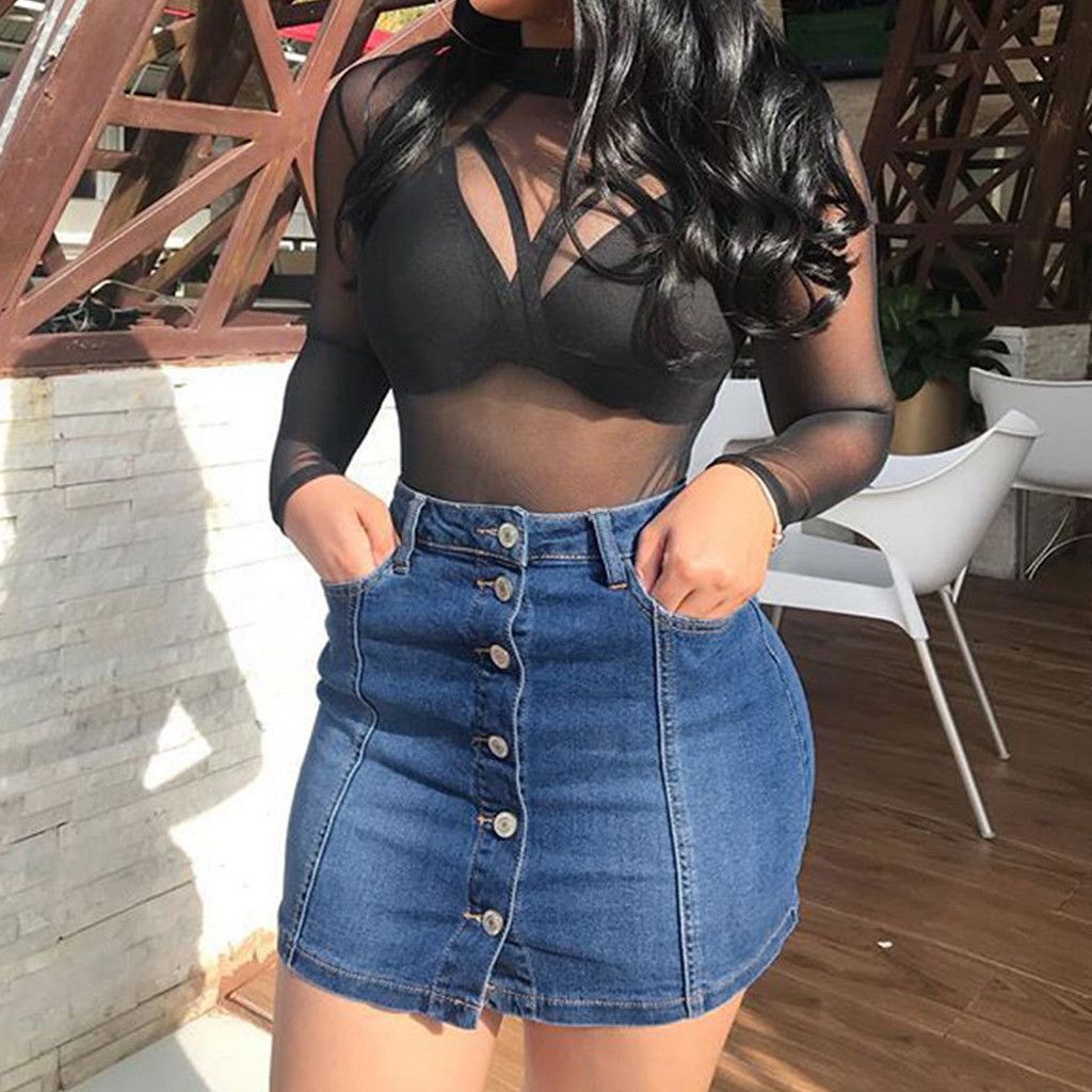 tight denim pencil skirt