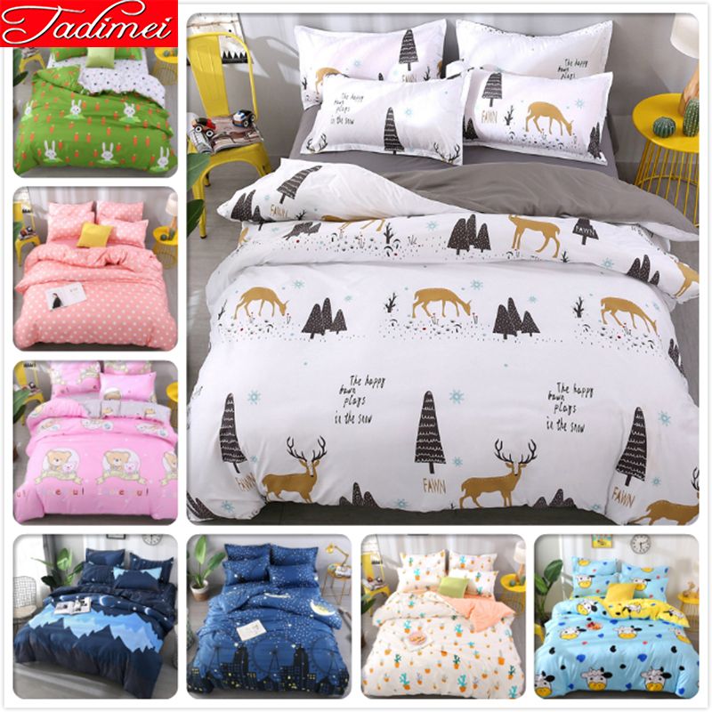 3 Bedding Set Adult Kids Child Bed Linen Single Full Queen King