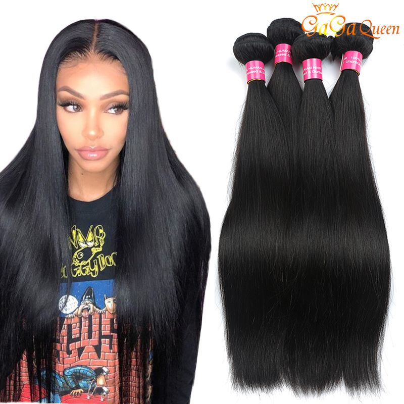 Unprocessed Peruvian Straight Virgin Hair Weaves 4 Bundles Grade