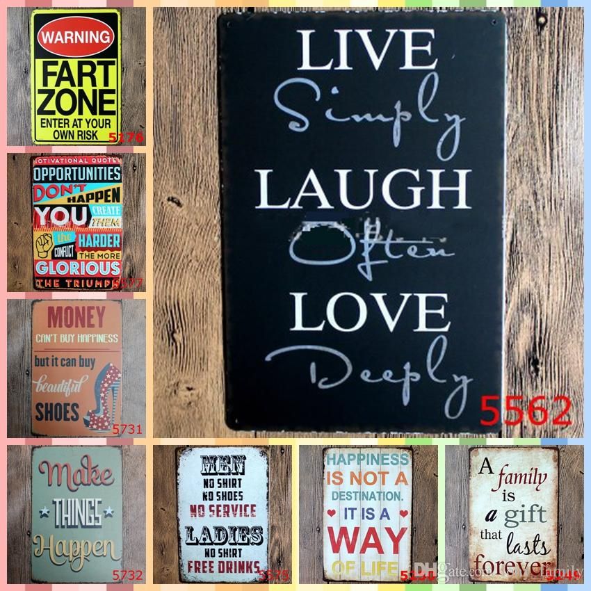 2019 Live Simply Laugh Often Love Deepy 20 30cm Paint Metal Tin Signs Bedroom Wall Decorations Home Decor Art Wedding From Darling