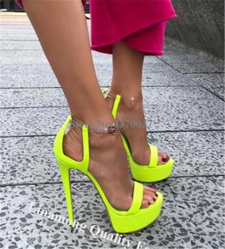 neon yellow gladiator sandals