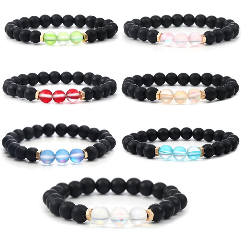 Pulsera De Bola De Piedra Natural De 6 Mm Pulsera Elástica Pulsera De Bola De Piedra Natural De 6 Mm Pulsera Elástica