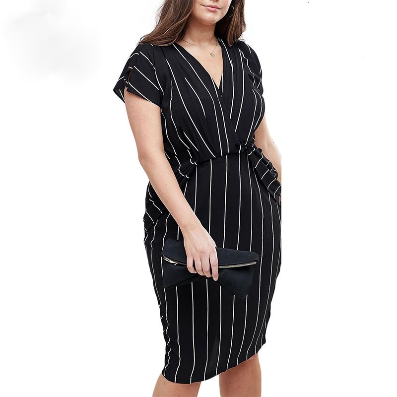 plus size vertical striped dress