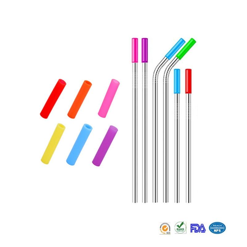 Straw Tips for Metal Straws 6mm Reusable Straw Cover Tip Silicone Food  Grade Straw Covers Colorful Straw Tips 