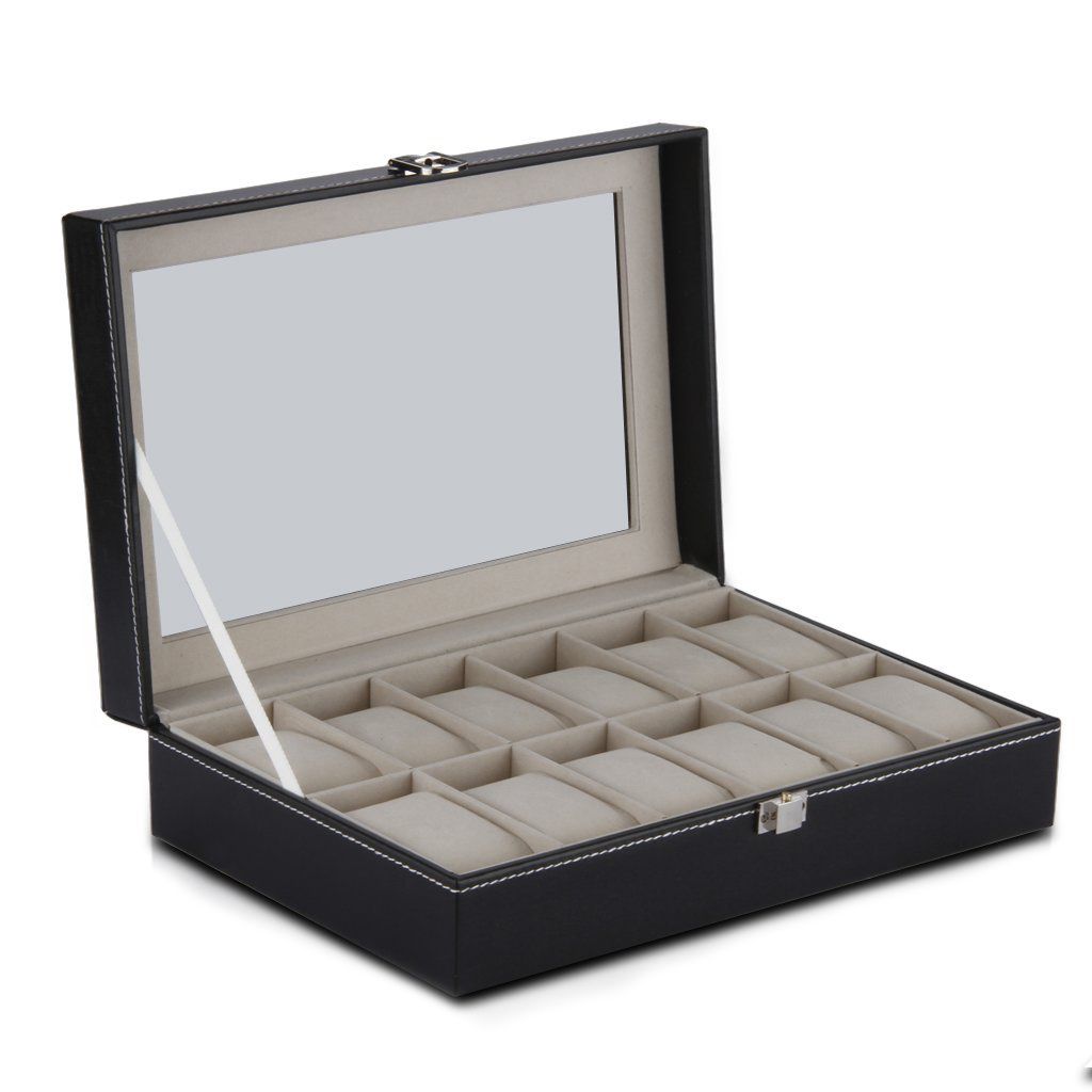 12 Grid Watch Display Case Wrist Watch Storage Box Jewelry Storage