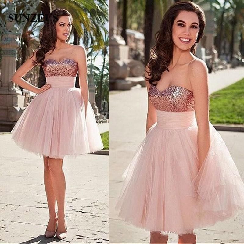 pink and gold homecoming dresses