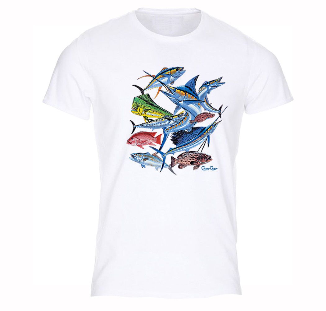 Saltwater Collage Fishing Long Sleeve T-Shirt