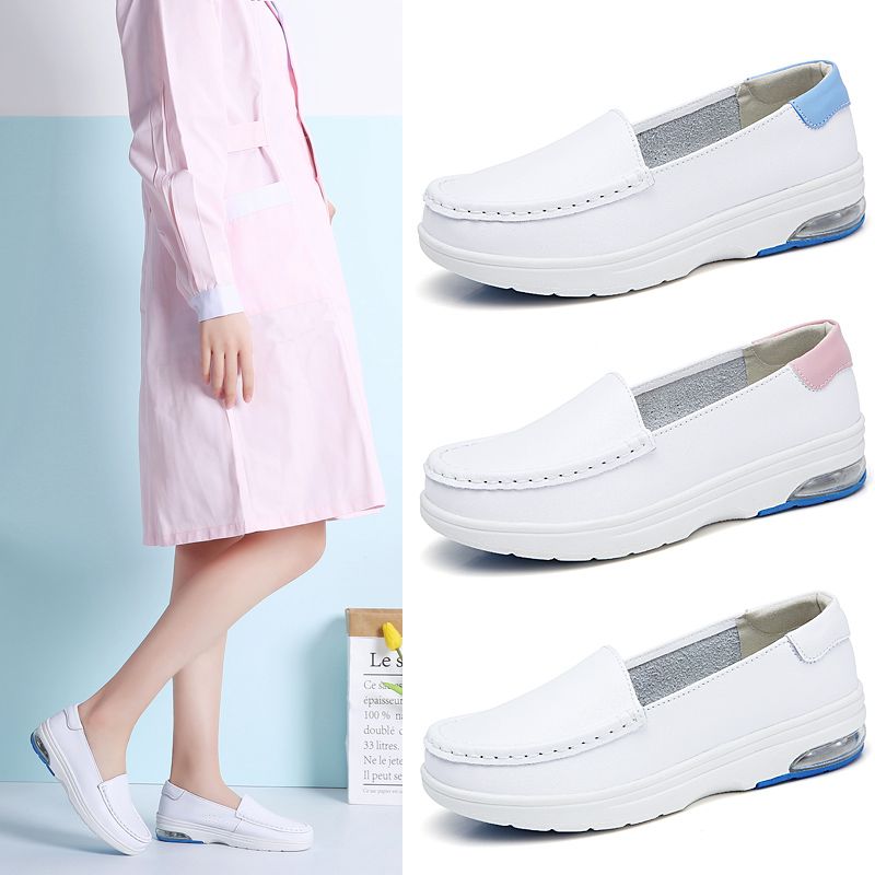 white leather nursing shoes womens