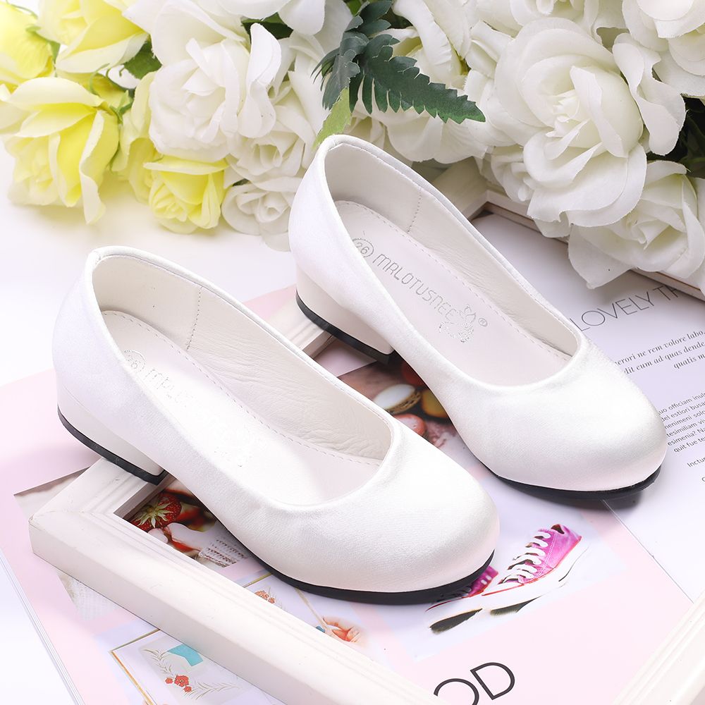 Compra Tacones De Satén Para Niñas Pequeñas 9 M 4 Años / Niños Pequeños 4 7  Años / Niños Grandes 7 Años O Más Zapatos De Niña De Las Flores / Tacones