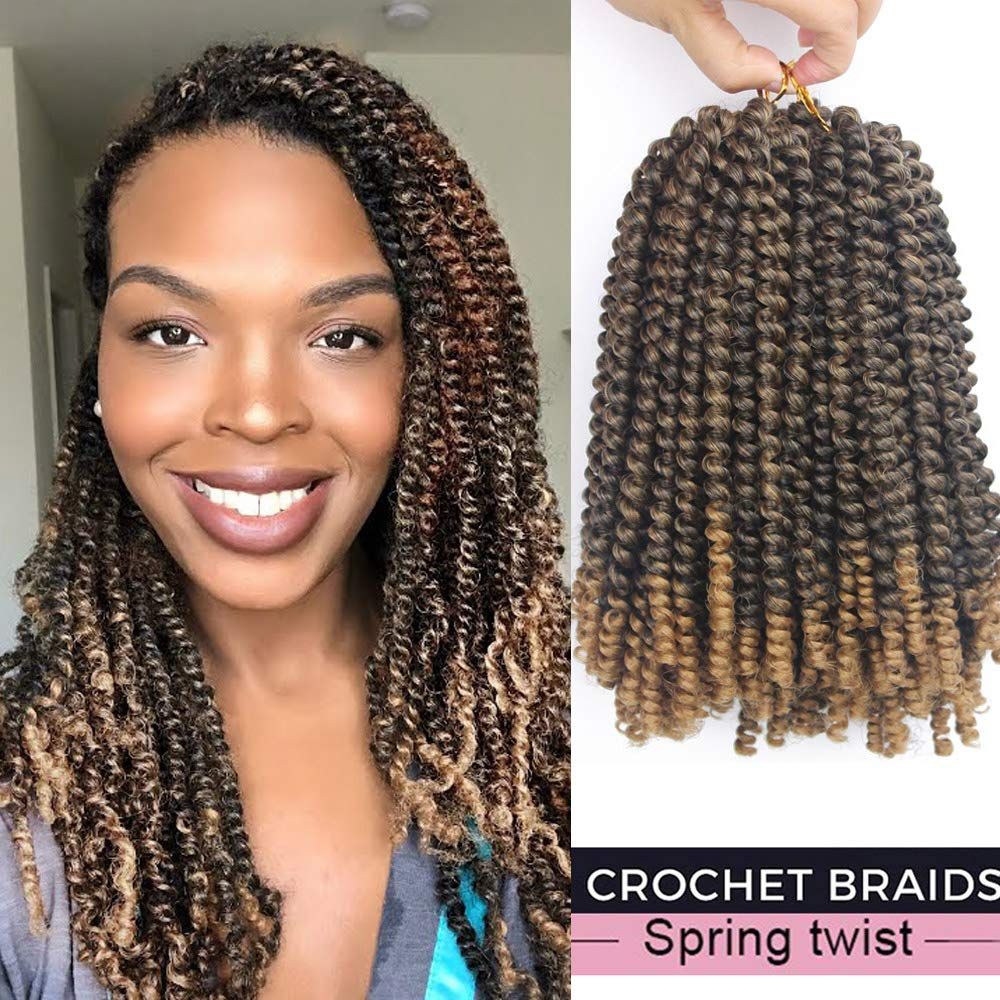 2019 Hot Mix Colour New Style Spring Twist Braids 8 Inch Ombre