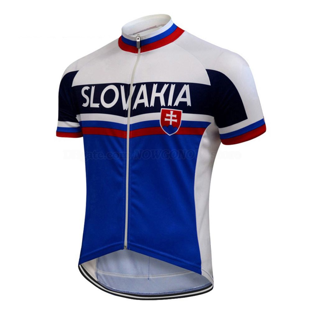Slovakia Flag Cycling Jersey Shorts Bib Retro Road Pro Clothing MTB Short Sleeve 