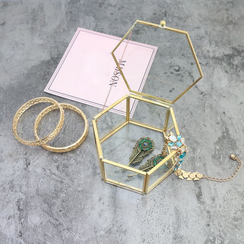 2020 Vintage Geometrical Glass Jewelry Box Retro Earring Ring Flower Plants Display Box Case Wedding Decor Box Sh190723 From Shen8409 17 62 Dhgate Com
