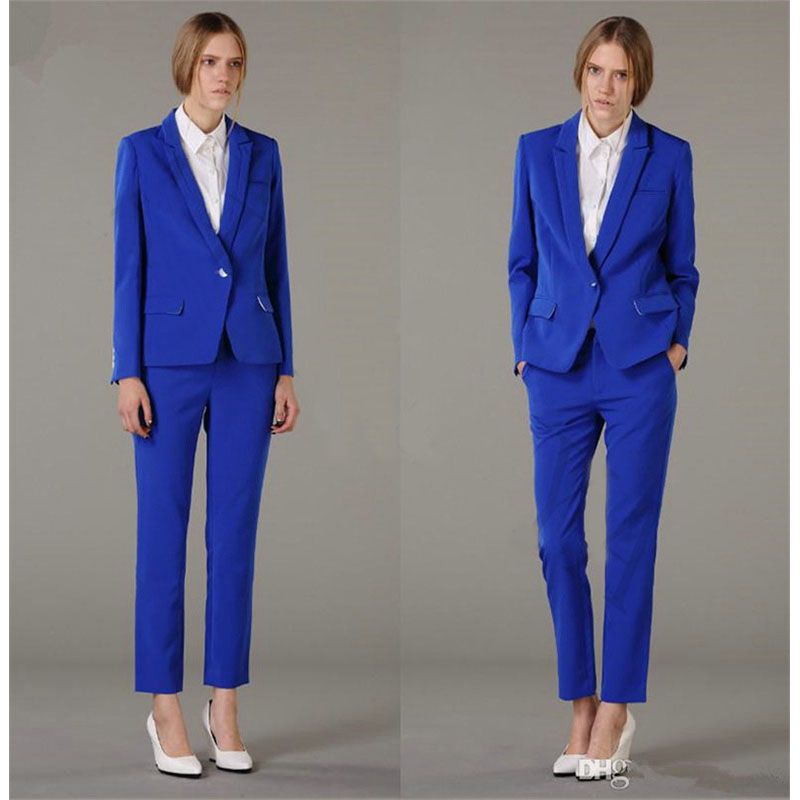 royal blue trouser suit womens