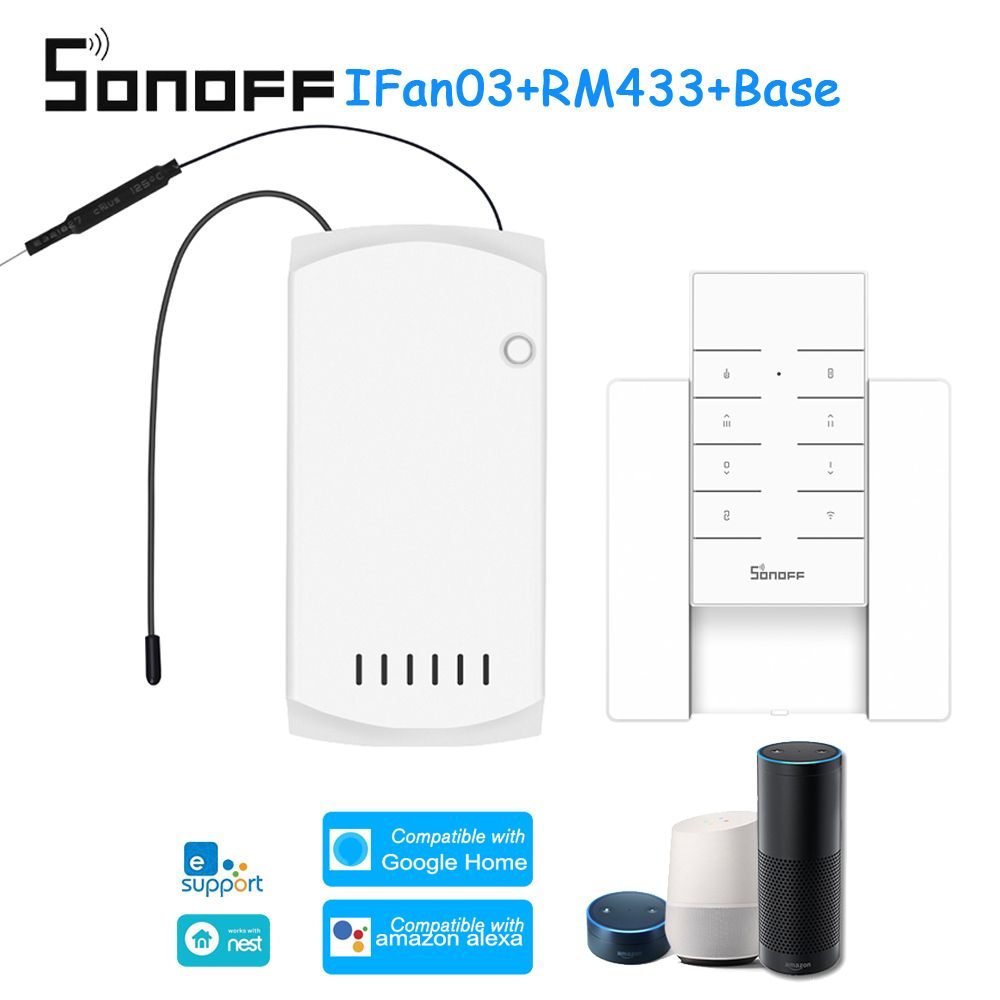 Sonoff 03 Rm433 Base Ceiling Fan Controller Smart Switch Controller With Rf Remote Base Wifi Ceiling Fan Light Best Home Automation System Home