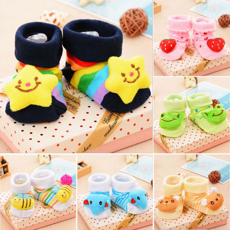 Baby Girls Boys Anti-slip Socks Cartoon Newborn Toddler Slipper Shoes Boots AD