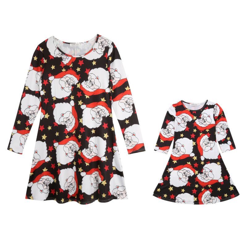 mother and daughter christmas swing dresses