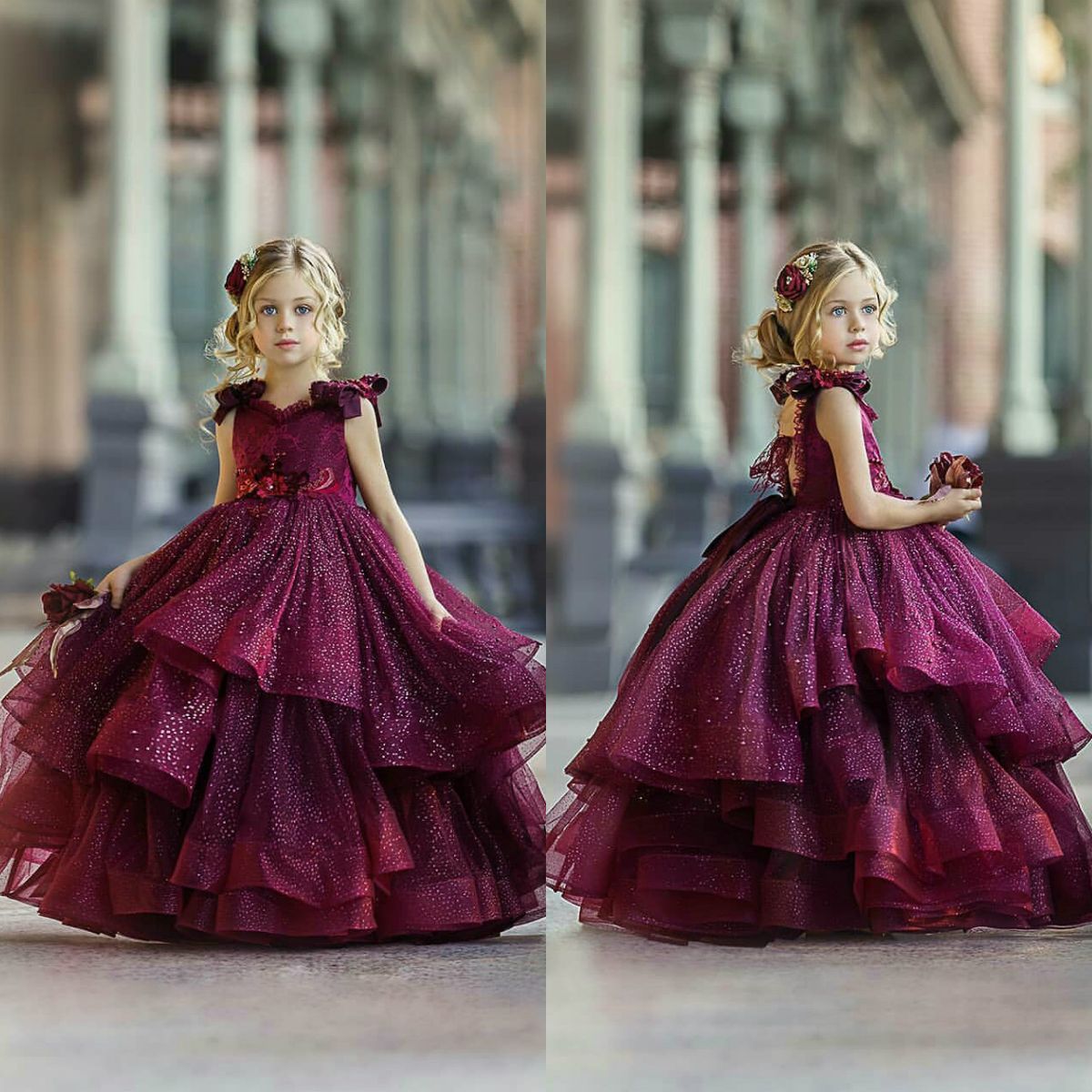 Cute 2020 New Flower Girls Dresses For Wedding Multilayer Beads Pearls