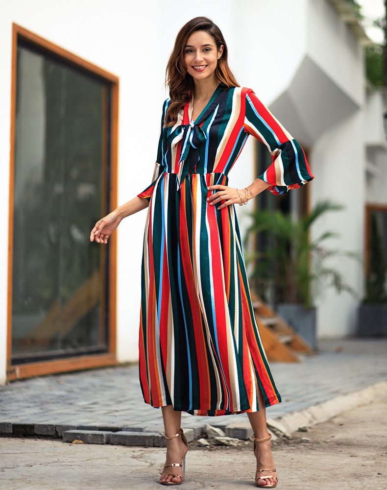 spring midi dresses with sleeves