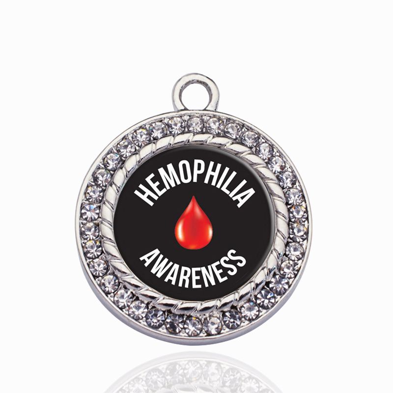 Hemophilia Awareness Circle Charm Charms Pendant For DIY Necklace Bracelet Jewelry Making