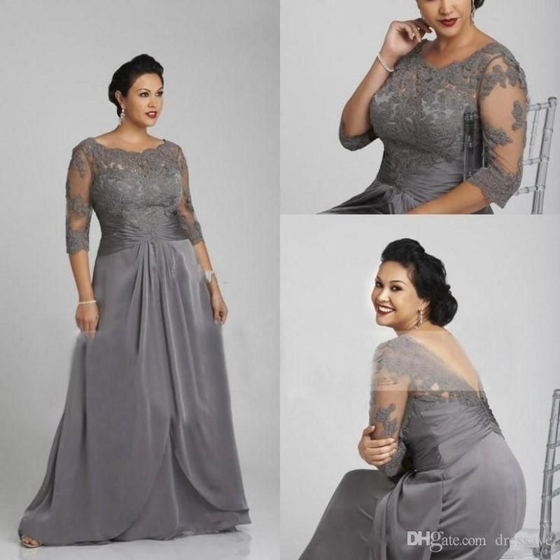 grey mother of the bride dresses plus size