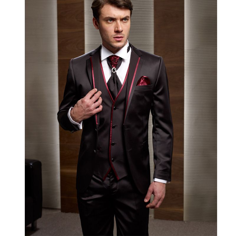 2019 Mens Terno Formal Entalhado Lapela Casamento Smoking Noivo Ternos Para Casamento Mens Casamento Ternos Jaqueta + Calça + Vest De Ggbridal, $374,41| DHgate.Com