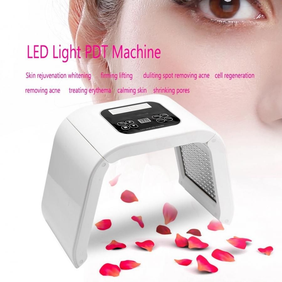 Red Blue LED Light Acne Therapy Skin Tightening Photon EMS Face Lifting
