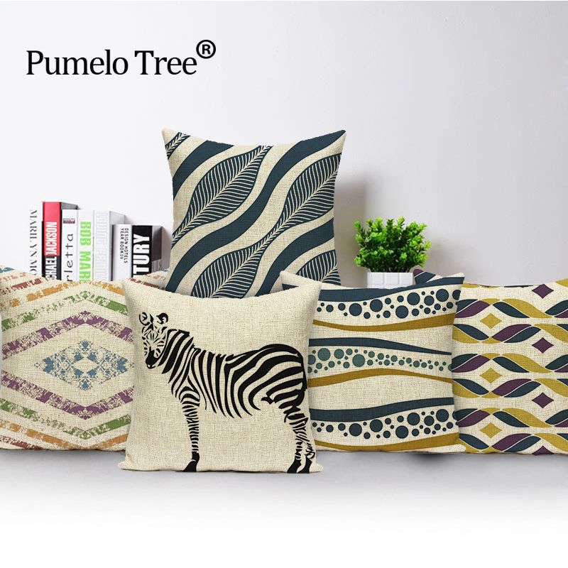 Geometric Wave Nordic Pillow Cover Square 45 45 Outdoor Cushions
