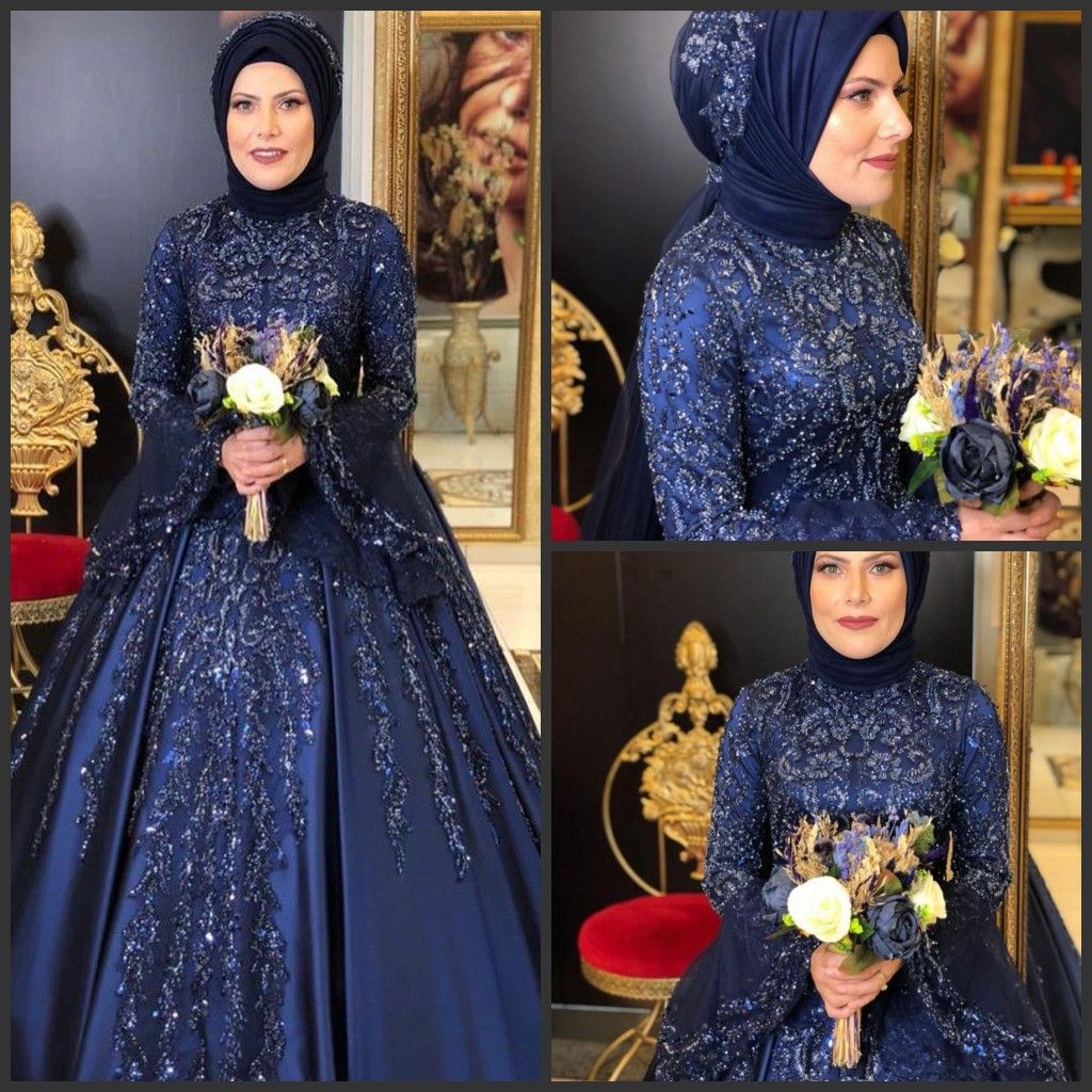 navy gown for wedding