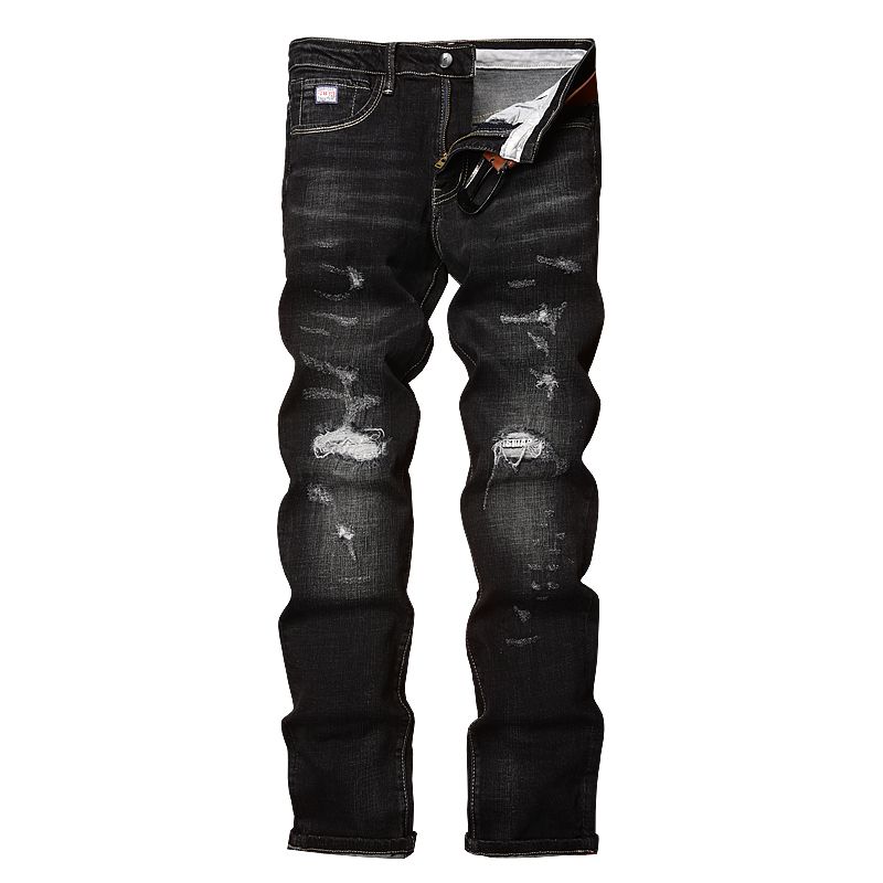 black ripped distressed jeans mens