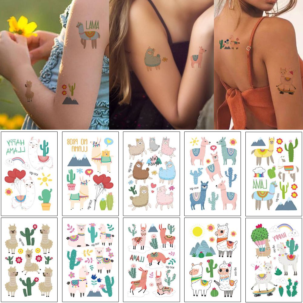 Thermisch sterk Van storm Koop Dropshipping Tijdelijke Tatoeages Online, GoedkopeCartoon Alpaca Tattoo  Sticker Kleine Schattige Dieren Schapen Cactus Ontwerp Voor Kinderen  Tijdelijke Waterdichte Tattoo Water Transfer Body Tattoo Nek Arm Bij  Homimly |DHgate