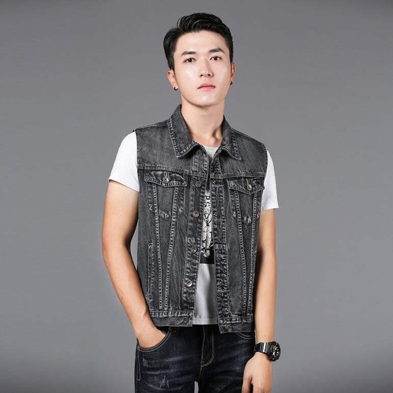 Compra Chaleco De Mezclilla De Moda Para Hombre Bordado Negro Slim Fit Jean  Waistcoat Spring Autumn Sin Mangas Chaqueta Para Hombre W86 Barato |  Entrega Rápida Y Calidad | Es.Dhgate