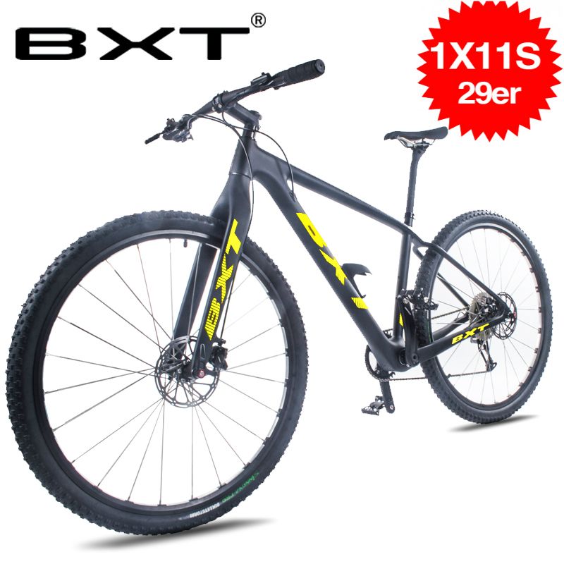 BXT 29 pulgadas de fibra de carbono bicicleta de montaña 1 * 11 velocidad disco de freno 29 "MTB Menbicycle 29er rueda S / / L completo