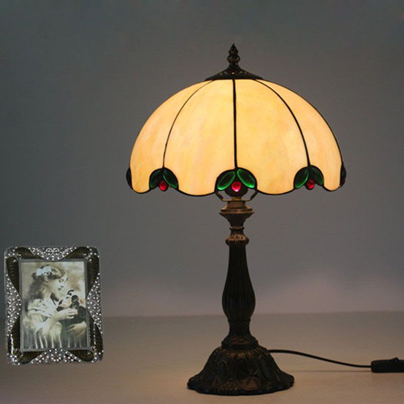 Satin Al Masa Lambasi Avrupa Stili Vintage Masa Isik Cam Tiffany