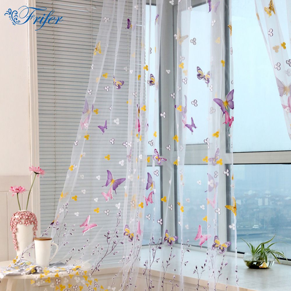 kupit optom tyul zanaves ultra legkij vyshitye babochki okna shtory dlya gostinoj spalnya elegantnye shtory shtory otqygw home v kategorii zanaveski i