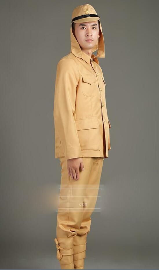 Japanese Imperial Officer Traditional Vintage Green Costumes Stage