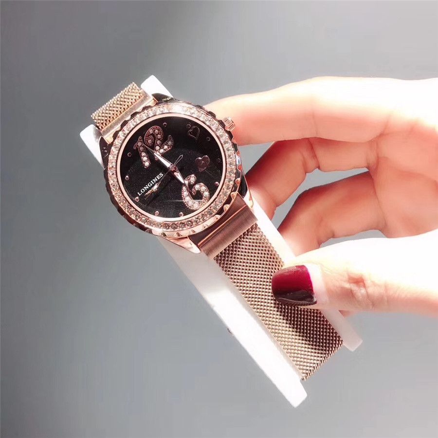 Hot Sale Brand Rhinestone Dial Women Dressing Watches Classic Metal Mesh Strap Magnet Movement Waterproof Clock Quartz Battery Watches Swiss Nice Watches Low Price Watches From Dhhuangwanl 20 21 Dhgate Com