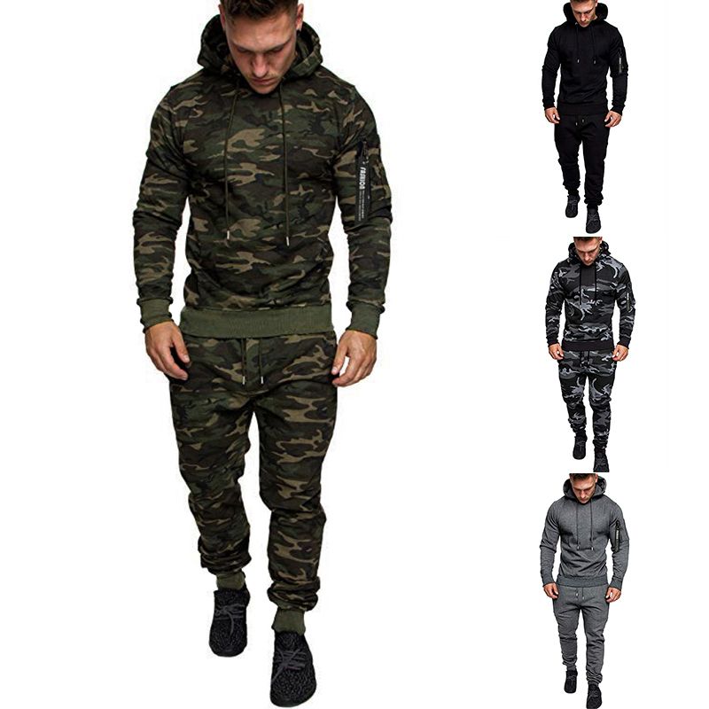 Compra Camisetas Para Hombres es Chándales Para Hombre Suéter Con Capucha Suéter  Camuflaje Pantalones Deportivos Traje De Manga Larga Ropa Deportiva Fitness  Corriendo Barato | Entrega Rápida Y Calidad | Es.Dhgate