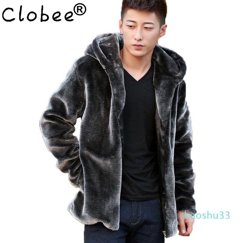 Fashion Mens Faux Fur Coats Mink, Mens Leather Mink Coat