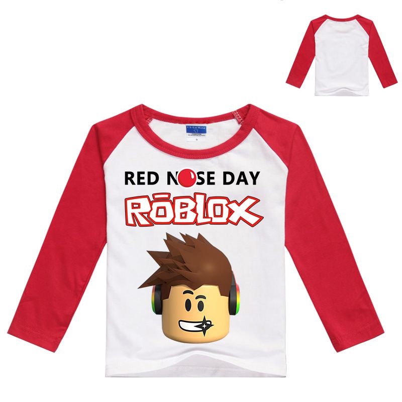 2020 Boys Girls Designer Roblox Red Nose Day T Shirts Black White - roblox shirt girl black