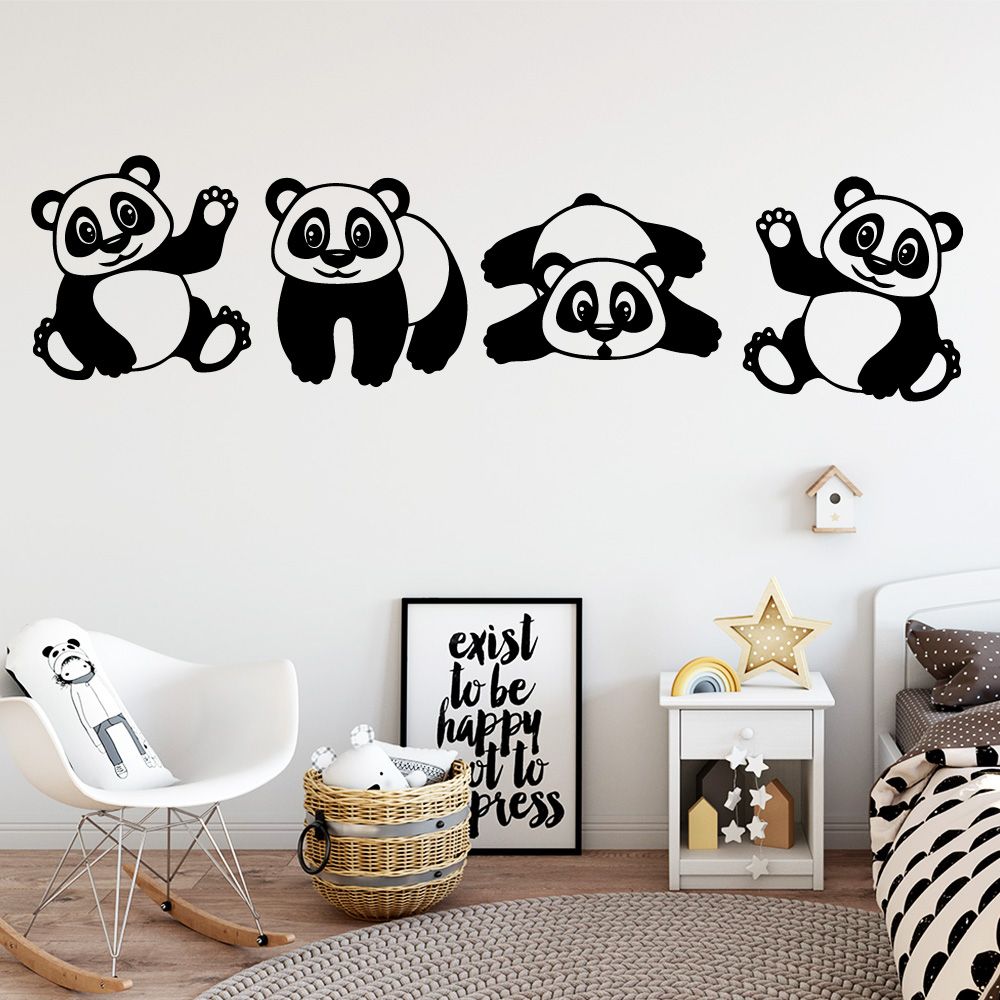 Acheter Pas Cher Cartoon Panda Wall Stickers Vinyle Decorations Pour Les Enfants Chambre Decoration Stickers Amovible Art Stickers Muraux Nursery Fond Decran Du 8 93 Fr Dhgate
