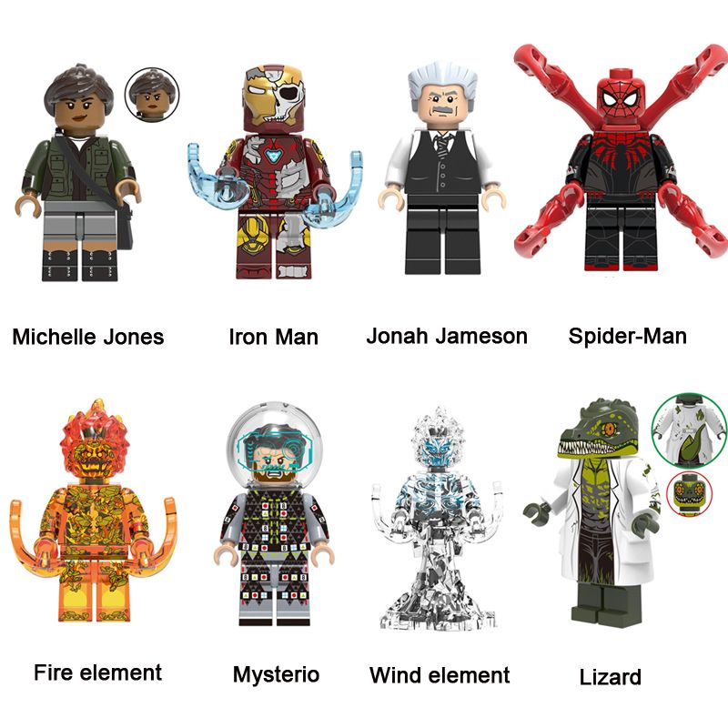 Peter Parker Mysterio Iron Man Lizard Fire Element Spider Man Far From Home  Super Hero Action Figure Toy Marvel Avengers Building Blocks From  Toyforchild, $ 