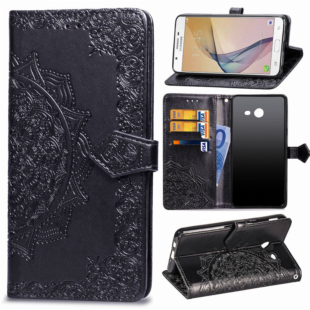 Flip Wallet Cases For Samsung Galaxy J3 Prime PU Leather Cover Embossed