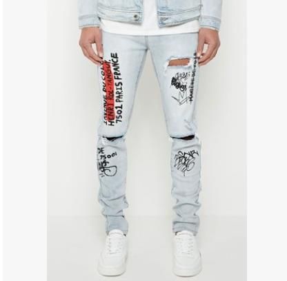 Compra Graffiti Hombres Jeans Rectos Primavera Otoño Slim Fit Hiphop Rapper  Street Jeans Pantalones Barato | Entrega Rápida Y Calidad | DHgate Spain \u0026  Mexico