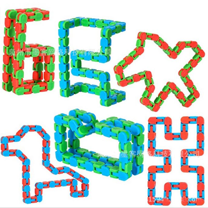 1 Wacky Tracks Snap and Click Fidget Toy Kid Autism Snake Puzzle Classic Sensory